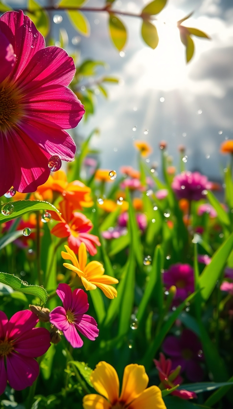 Best Masterful Spring Rain Garden Phone Masterful Wallpaper